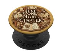 Bookish Cream Just One More Chapter Book Reading Librarian PopSockets PopGrip Adhesivo