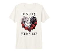 Bookish Dragons We Do Not Eat Allies Book Dragon Drk Romance Camiseta Premium