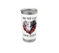 Bookish Dragons We Do Not Eat Allies Book Dragon Drk Romance Vaso térmico de acero inoxidable de doble pared