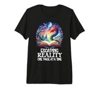 Bookish Fantasy Book Dragon Escaping Reality Page at a Time Camiseta Premium