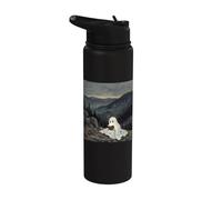 Bookish Ghost Reading Book Reader Mountain Scene Stainless Steel Insulated Water Bottle