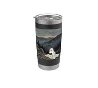 Bookish Ghost Reading Book Reader Mountain Scene Vaso térmico de acero inoxidable de doble pared