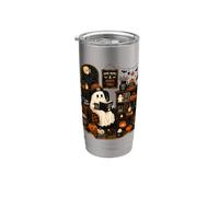 Bookish Ghost Reading Ghost Stories, amante del café, hogar acogedor Vaso térmico de acero inoxidable de doble pared