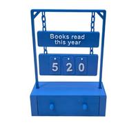Bookish Gift Hanging Book Counter with Storage Drawer Reading Trackers Compacts Home Library Tabletop Decors Ornament Books Read This Year Counter