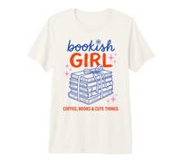 Bookish Girl Book Lover Coffee Books Cute Reading Aesthetic Camiseta Premium