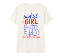 Bookish Girl Book Lover Coffee Books Cute Reading Aesthetic Camiseta Premium