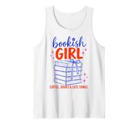 Bookish Girl Book Lover Coffee Books Cute Reading Aesthetic Camiseta sin Mangas