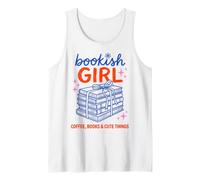 Bookish Girl Book Lover Coffee Books Cute Reading Aesthetic Camiseta sin Mangas