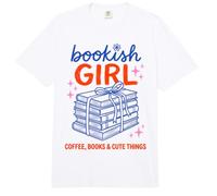 Bookish Girl Book Lover Coffee Books Cute Reading Aesthetic Comfort Colors Adult Heavyweight T-Shirt