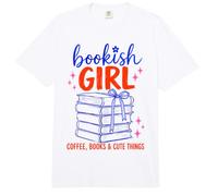 Bookish Girl Book Lover Coffee Books Cute Reading Aesthetic Comfort Colors Adult Heavyweight T-Shirt
