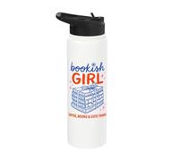 Bookish Girl Book Lover Coffee Books Cute Reading Aesthetic Stainless Steel Insulated Water Bottle