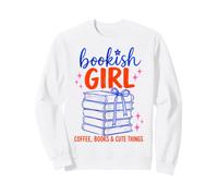 Bookish Girl Book Lover Coffee Books Cute Reading Aesthetic Sudadera