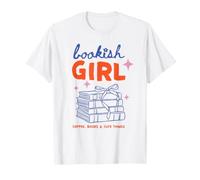 Bookish Girl Café Libros Lectura Amante Arco Libro Club Arte Camiseta