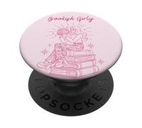 Bookish Girly Retro Lectura Estética PopSockets PopGrip Adhesivo