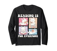 Bookish Groovy Cute Bunny Art Reading es un regalo para todos Manga Larga