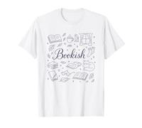 Bookish Preppy Doodle Leyendo Cozy Vibes Woman Camiseta