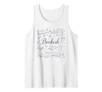 Bookish Preppy Doodle Leyendo Cozy Vibes Woman Camiseta sin Mangas