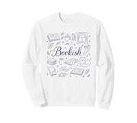 Bookish Preppy Doodle Leyendo Cozy Vibes Woman Sudadera