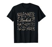 Bookish Preppy Doodle Reading Cozy Vibes Woman Camiseta