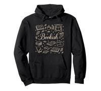 Bookish Preppy Doodle Reading Cozy Vibes Woman Sudadera con Capucha