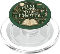 Bookish Reader Book Lover Green Just One More Chapter PopSockets PopGrip para MagSafe