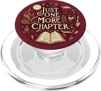 Bookish Reading Book Lover Dark Red Just One More Chapter PopSockets PopGrip para MagSafe