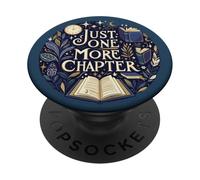 Bookish Reading Book Lover Navy Blue Just One More Chapter PopSockets PopGrip Adhesivo