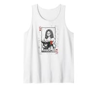 Bookish Reina de Corazones Leyendo Mujer Negra Camiseta sin Mangas