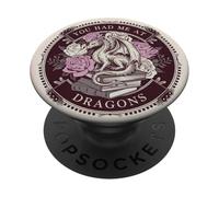 Bookish You Had Me At Dragons Book Lover Reading Dragon PopSockets PopGrip Adhesivo