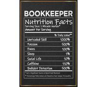 Bookkeeper Nutritional Facts: Bookkeepers Journal For Men and Women - Inspirational Journal For Finance and Accounting Professionals Office Presents, Thank You, Appreciation Day, and Retirement Gifts