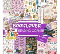 BOOKLOVER- READING CORNER SCRAPBOOK PAPER: This is a double sided craft paper, used in DIY junk journal, EPHEMERA, ORIGAMI, DECOUPAGE, MIXED MEDIA ART, Collage