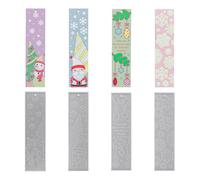 Bookmark Mold, 4 Pieces Christmas Bookmark Art Molds for Easy Crafting, Non-Stick with Flexible Design, Creative Tool for Holiday, Library, Office, Room, Window, Door, 6x4 Inches