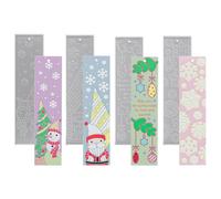 Bookmark Mold, Silicone Christmas Bookmark Molds, 1.5x0.22x5.63 Inches Non Stick Resin Art Craft Supplies for Holiday, Birthday, Living Room, Window, Door, Shelf, Library, Offices