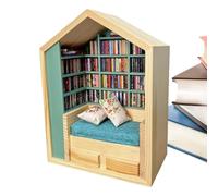 Booknook Miniature Kit - Biblioteca de Madera 3D Craft Diorama Craft, Tiny House Scene | Decoración Creativa Hecha a Mano, nok de Libro para exhibición de estantes, Regalo de Lectura de la Sala de