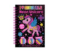 Bookoli Libro de unicornio neón con cristales I Love Crystals, pintura de diamantes para niños, actividad artesanal para niños de 6 a 9 años, con libro para colorear y más de 2000 cristales de neón