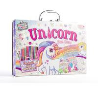 Bookoli - Unicorn Fun Activity Case - Fun Activity Set for Kids - Unicorn Gift for Kids Aged 6 to 9 Years - Includes Colouring and Activity Books, Pens and Over 100 Stickers