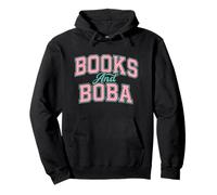 Books and Boba Design Cozy Reading Aesthetic Book Lover Boba Sudadera con Capucha