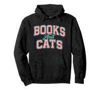 Books and Cat Design Cozy Reading Aesthetic Book Lover Cat Sudadera con Capucha