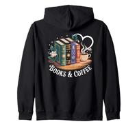 Books and Coffee Book Lover Bookish Green Book Theme Reading Sudadera con Capucha