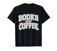 Books and Coffee Cozy Reader Typography Pastel Design Camiseta