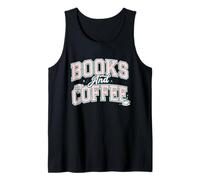 Books and Coffee Cozy Reader Typography Pastel Design Camiseta sin Mangas