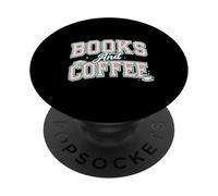 Books and Coffee Cozy Reader Typography Pastel Design PopSockets PopGrip Adhesivo