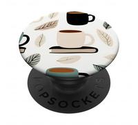 Books and Coffee Mug Book Lover Reading Fall Leaves Bookish PopSockets PopGrip Adhesivo