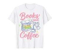 Books and Coffee Reading Lover Bookish Cafe Aesthetic Camiseta