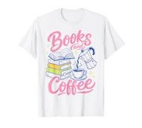 Books and Coffee Reading Lover Bookish Cafe Aesthetic Camiseta