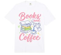 Books and Coffee Reading Lover Bookish Cafe Aesthetic Comfort Colors Adult Heavyweight T-Shirt