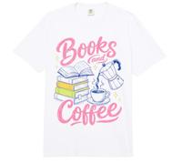 Books and Coffee Reading Lover Bookish Cafe Aesthetic Comfort Colors Adult Heavyweight T-Shirt