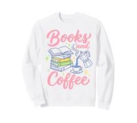 Books and Coffee Reading Lover Bookish Cafe Aesthetic Sudadera