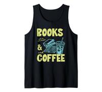 Books and Iced Coffee Bookish Book Lover Reader Bookworm Camiseta sin Mangas