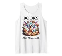 Books Are Magical Dragon Book Lover Read Books Happy Dragons Camiseta sin Mangas